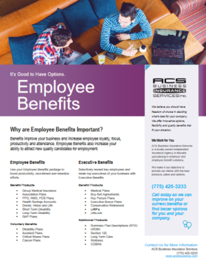 Reno Employee Benefits ACS Insurance Reno Employer Benefits